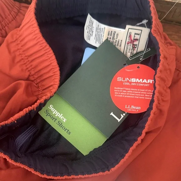 L.L. Bean Men's Light Mahogany Supplex Sport Shorts - Picture 4 of 5